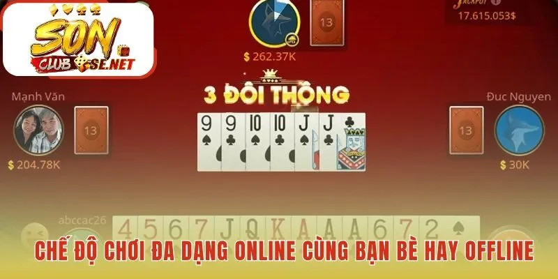 Các chế độ chơi gồm thi đấu online và luyện tập offline